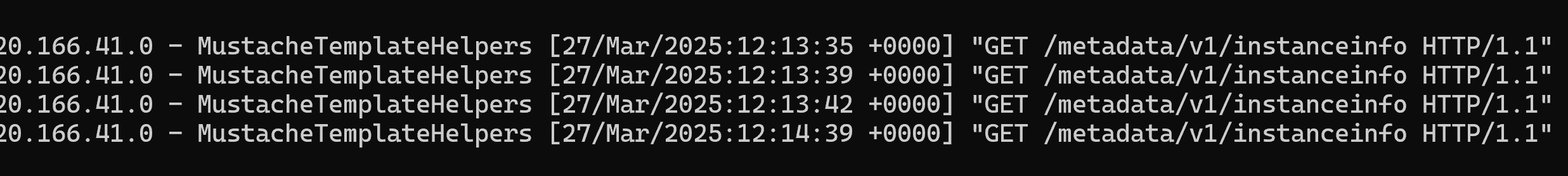 Lots of requests to `/metadata/v1/instanceinfo` arrive at my server.